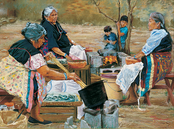 Making Piki Bread by Jean Hildebrant Making Piki Bread by Jean Hildebrant
